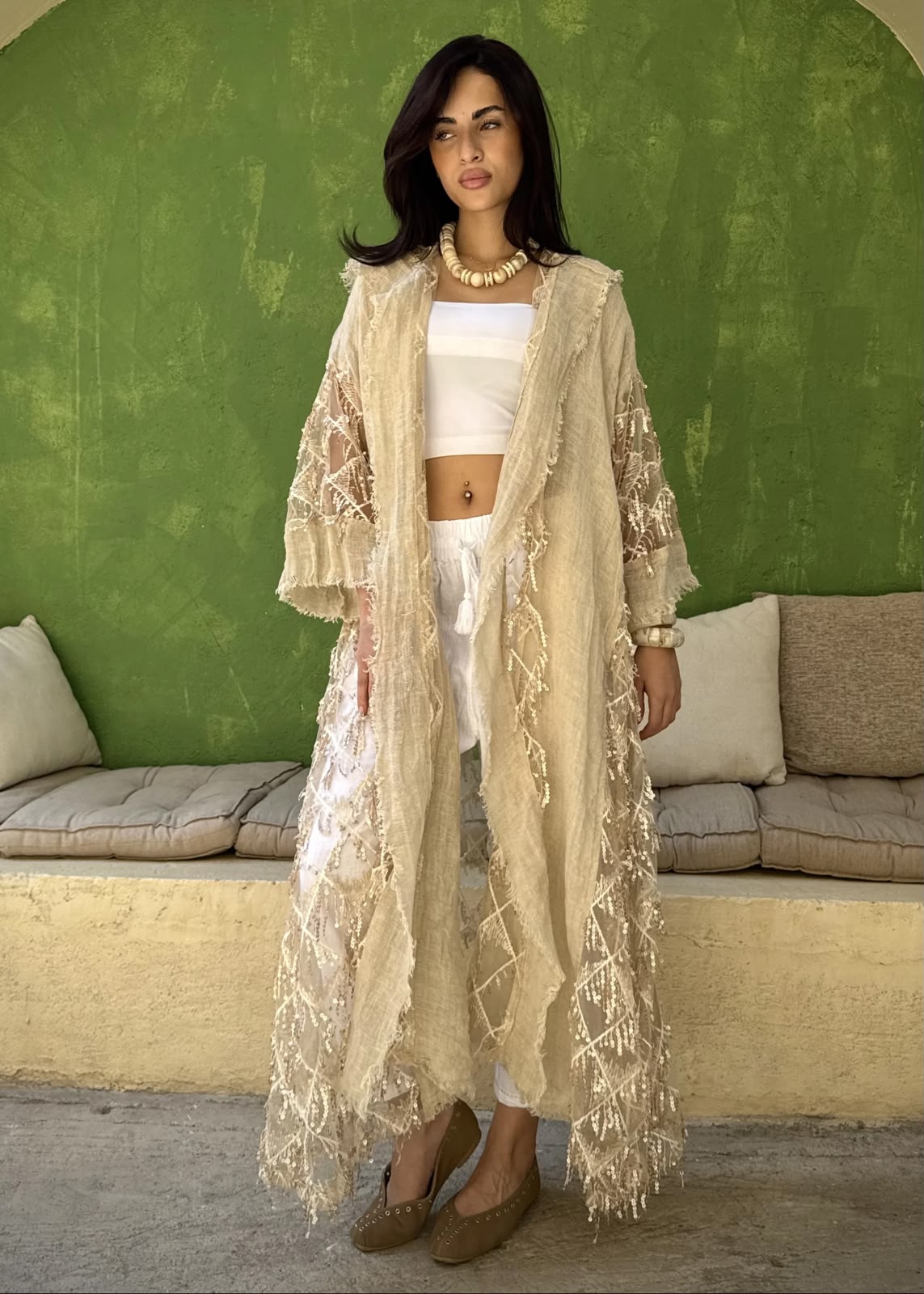 Sequin Diamond Kimono