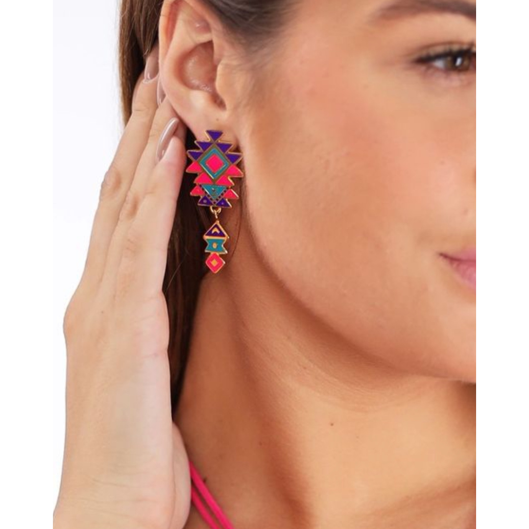 Bedouin design colorful earrings