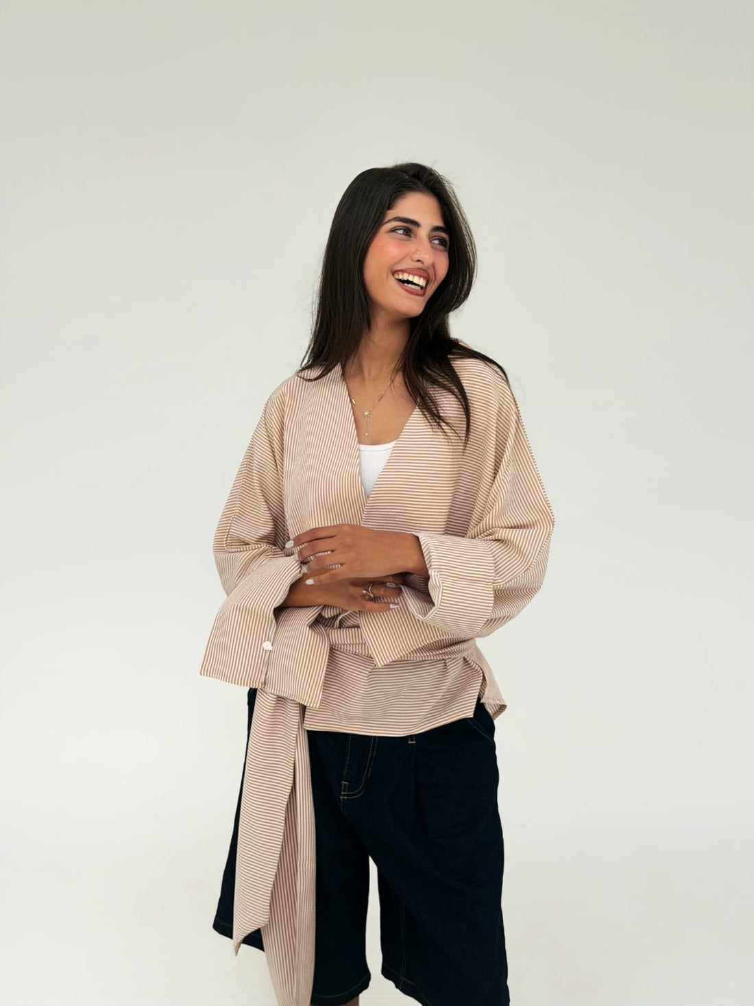 Striped shirt - beige