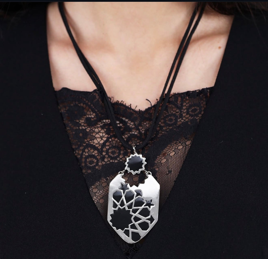 Pendant with leather necklace