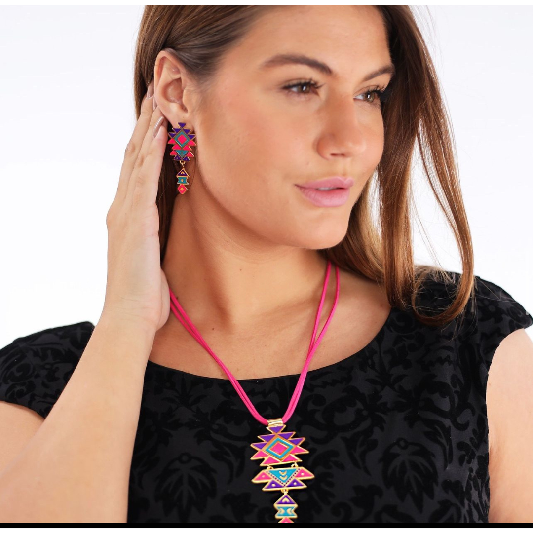 Bedouin design colorful earrings