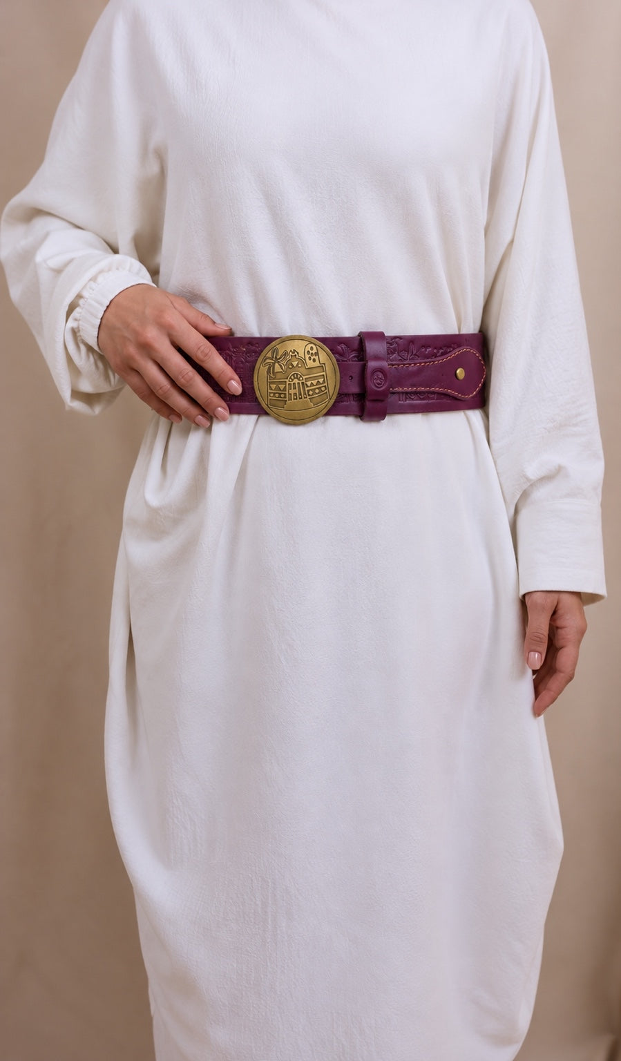 Wide leather handmade Belt