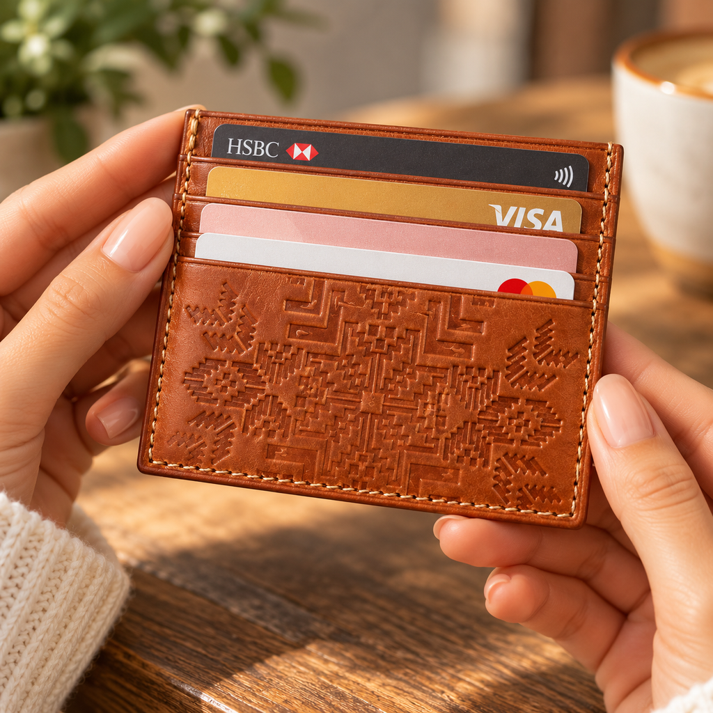 Handmade leather card holders