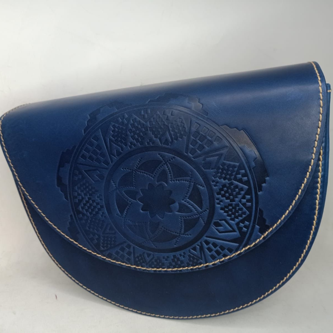 Arabic design half circle bag