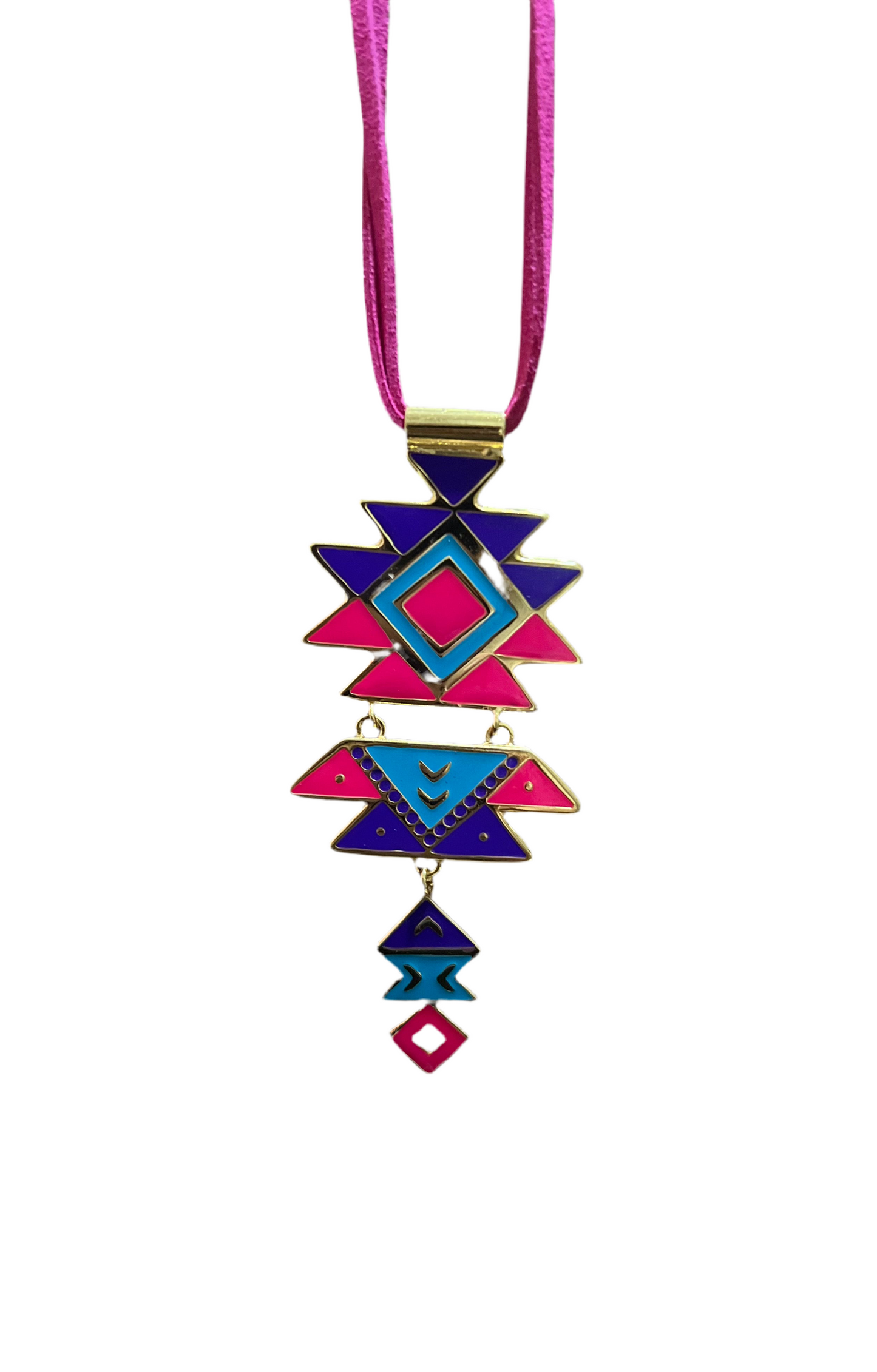 Tribes big pendant with leather necklace