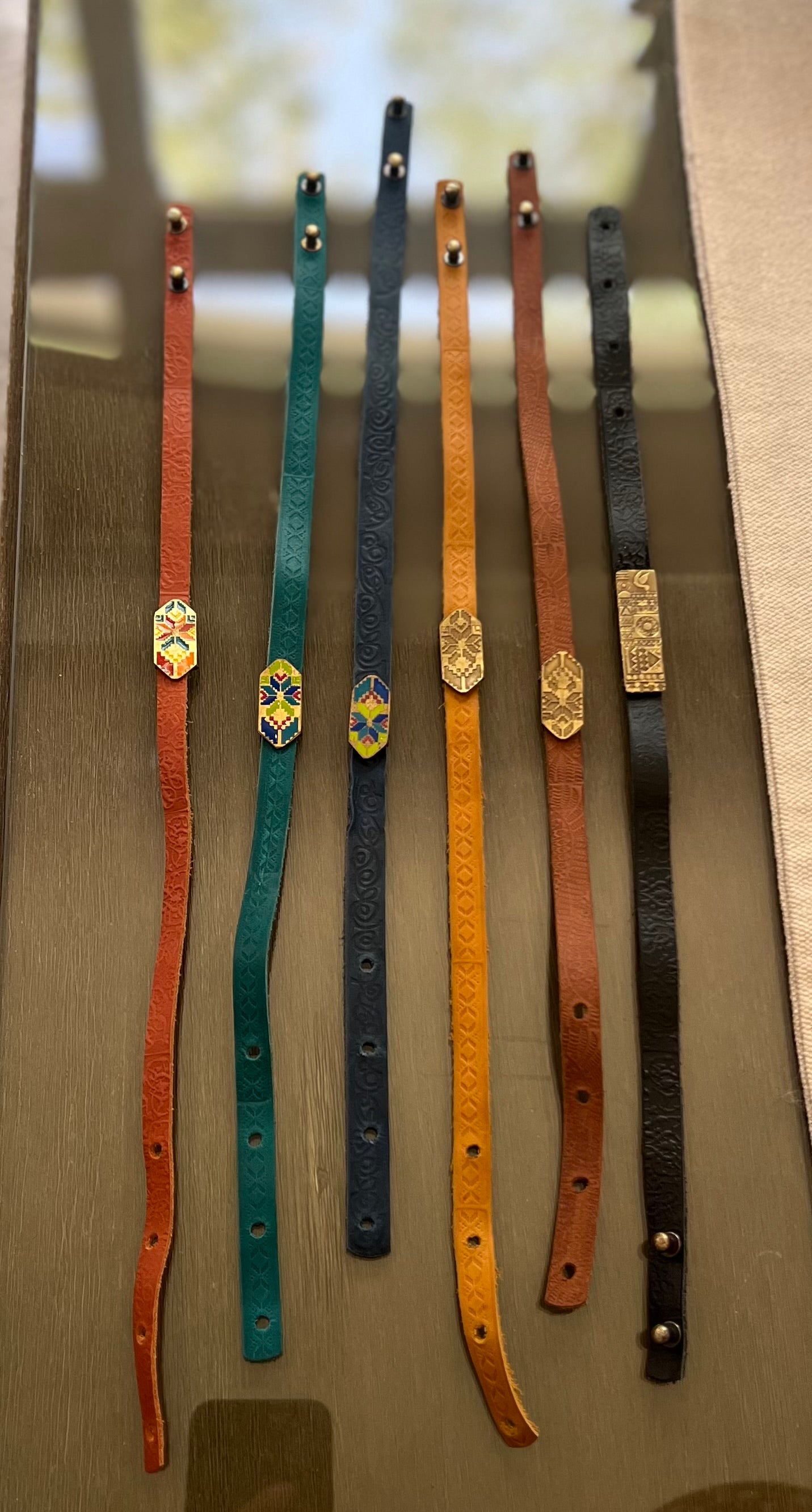 Arabic & pharaonic design leather bracelets