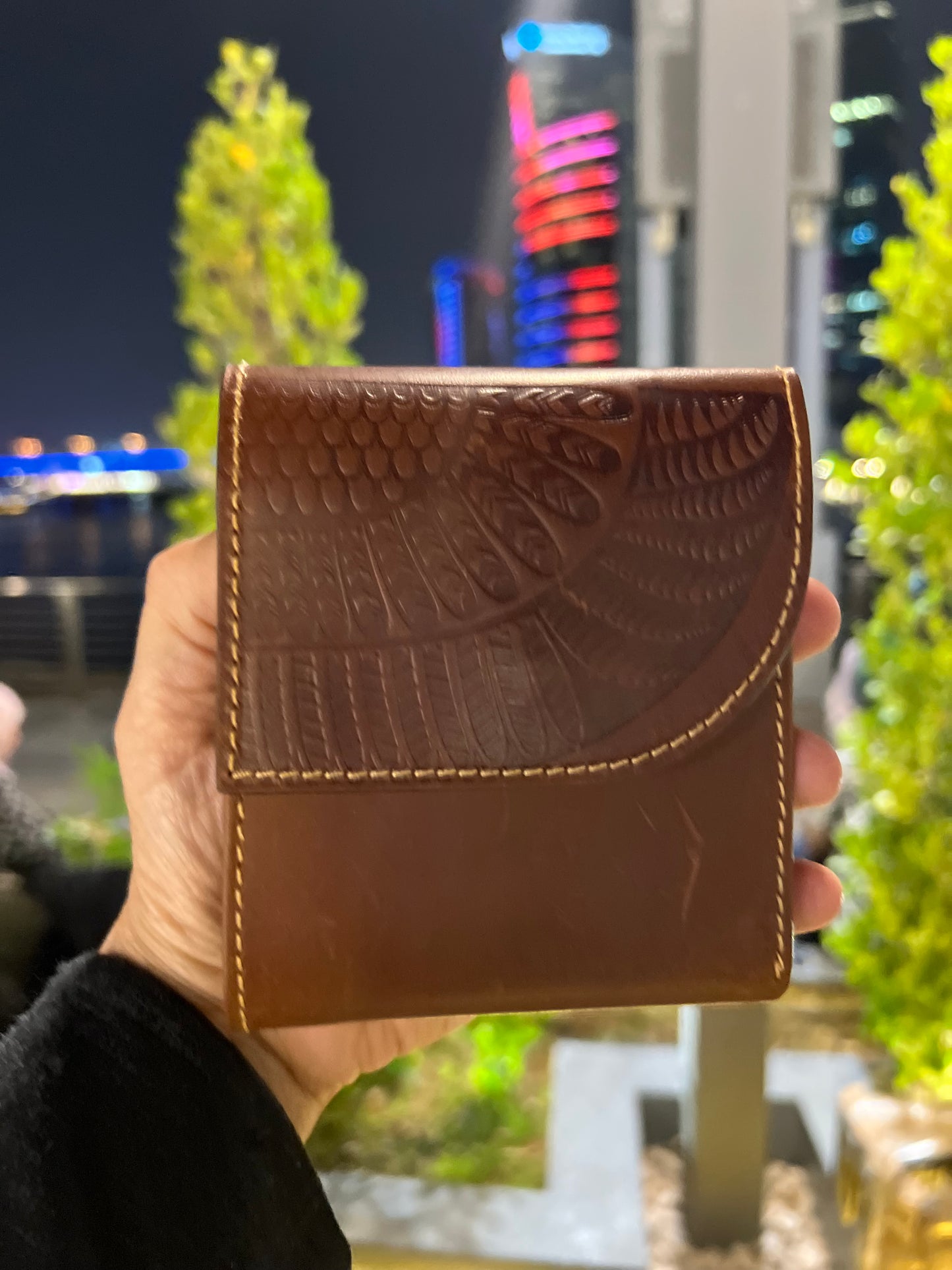 Genuine leather handmade wallet - Three folds