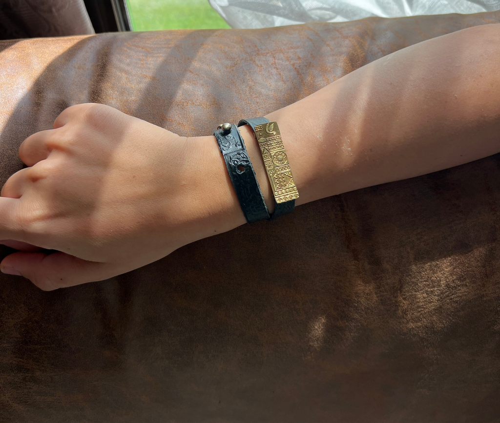 Arabic & pharaonic design leather bracelets