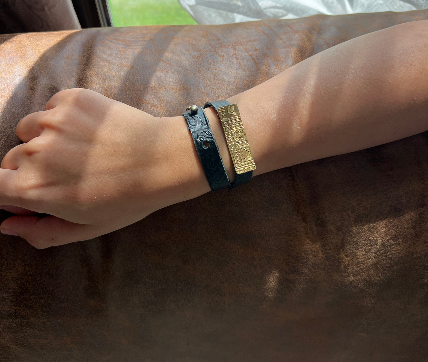 Arabic & pharaonic design leather bracelets