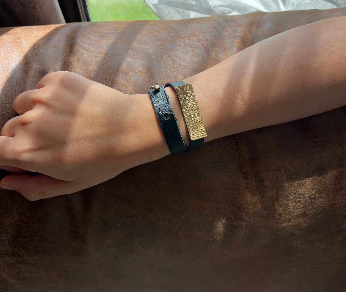 Arabic & pharaonic design leather bracelets