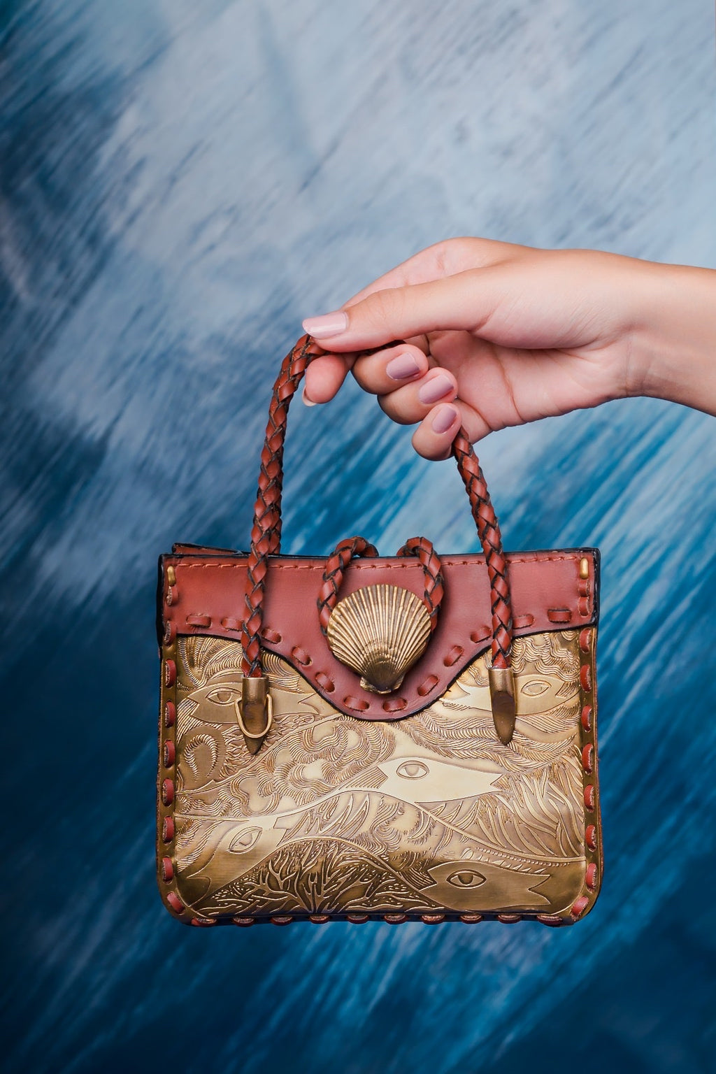leather and brass sea bag