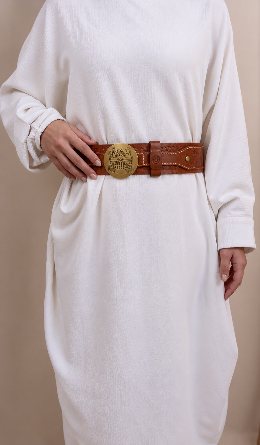 Wide leather handmade Belt