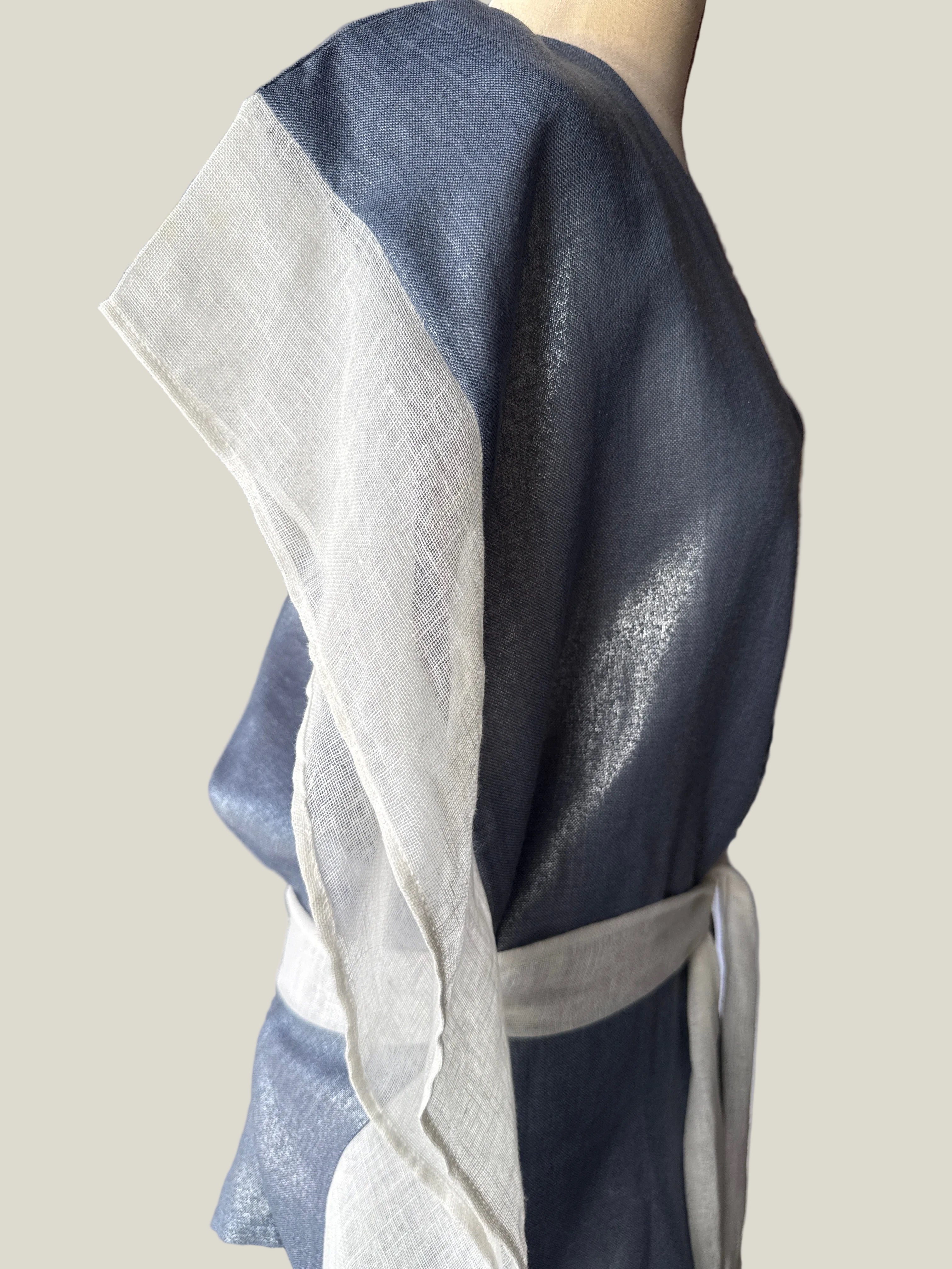 Blue with pinch of gold summer top
