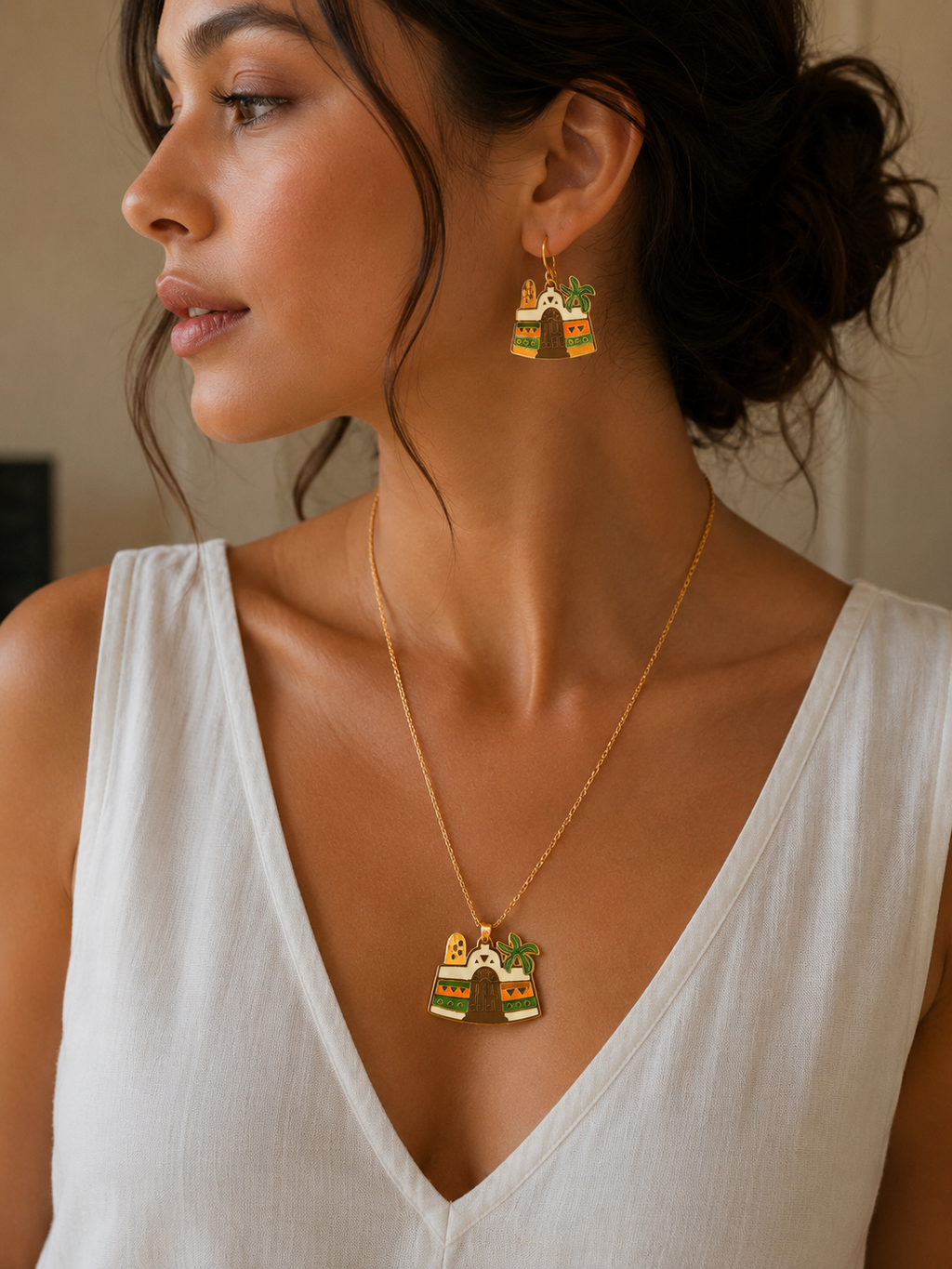 Nubian house earrings