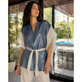 Blue with pinch of gold summer top