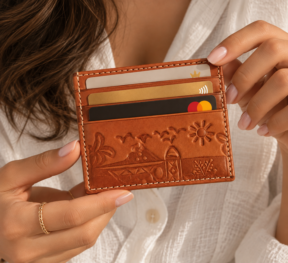 Handmade leather card holders