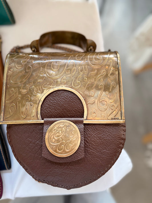 Handmade real leather calligraphy and pharaonic design bag
