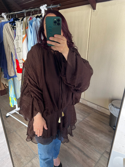 Chiffon Top - Brown