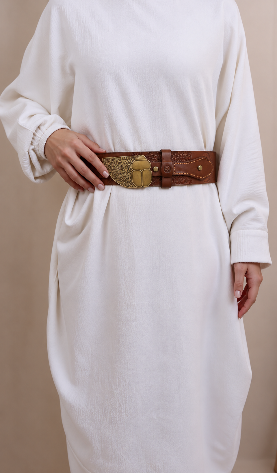 Wide leather handmade Belt