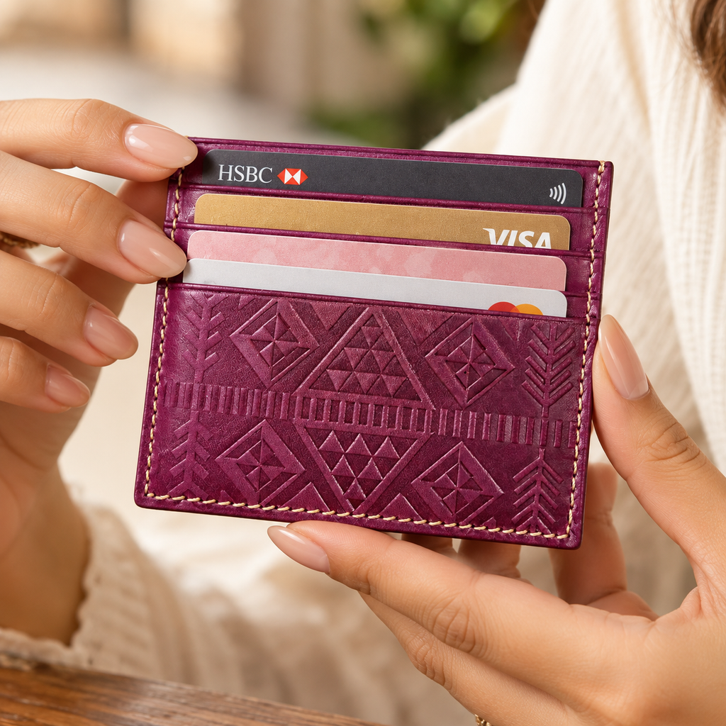 Handmade leather card holders