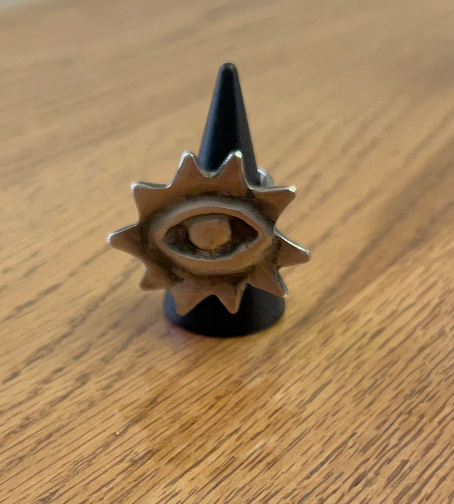 Handmade silver plated eye ring-big size