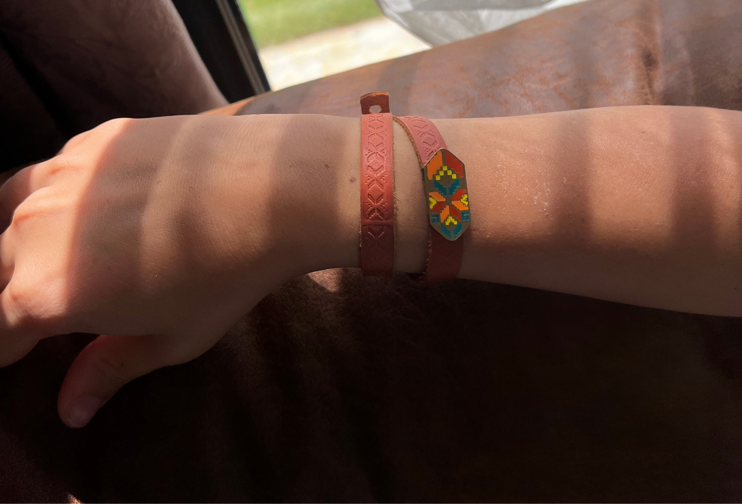 Arabic & pharaonic design leather bracelets