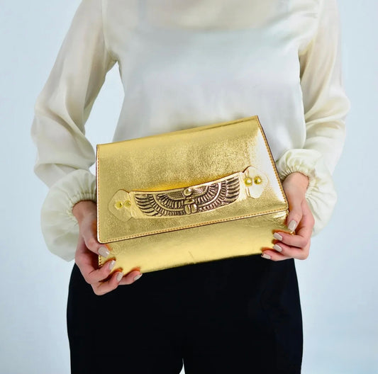 Handmade clutch - golden Soiree