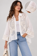 All white embroidery Top