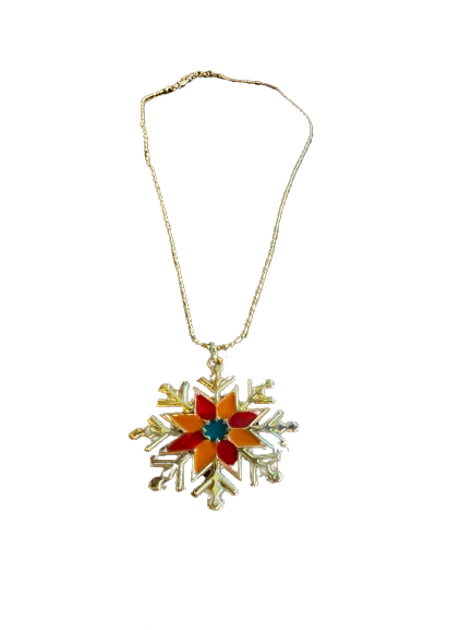 Christmas snow flakes necklace