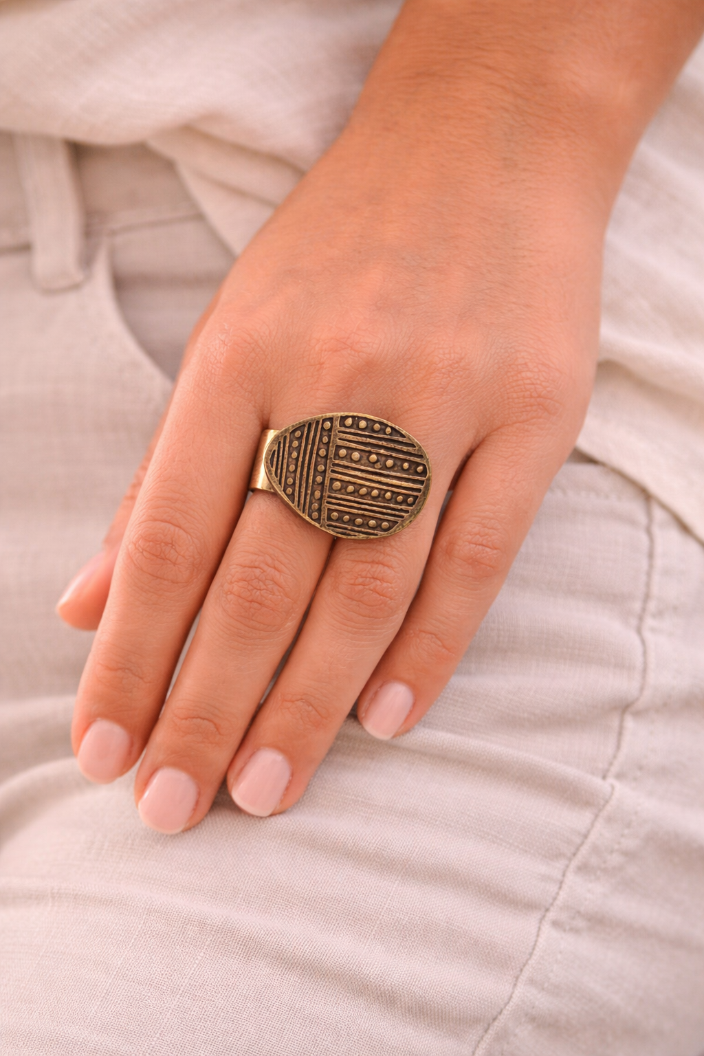 Oval handmade ring