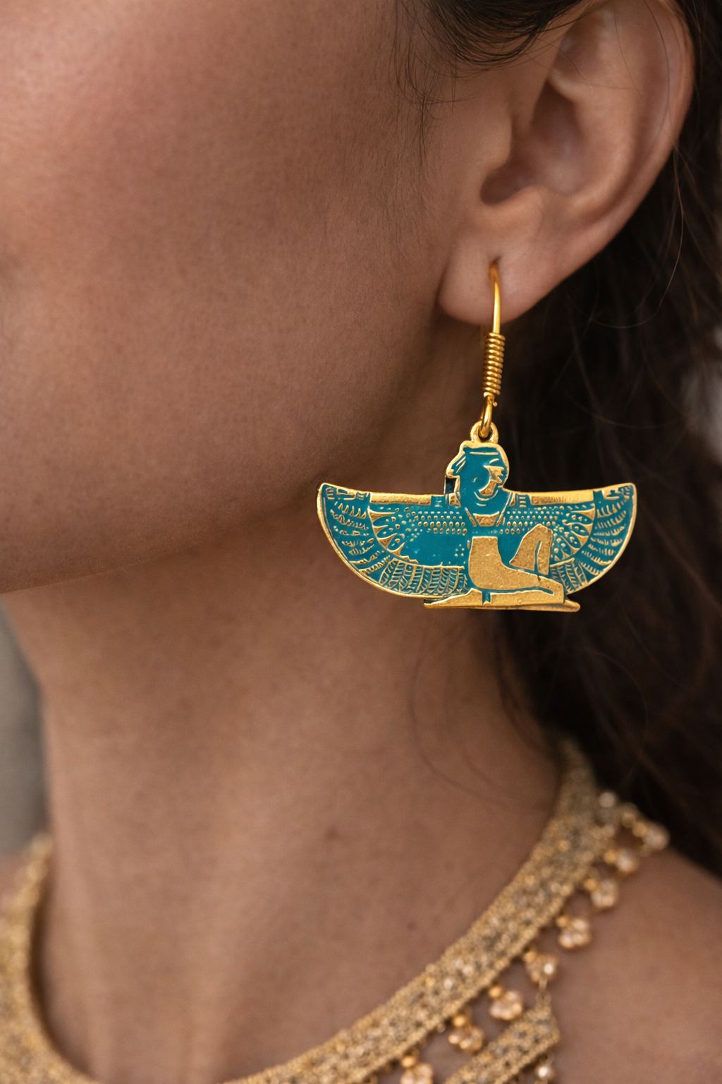 Horus turquoise earring