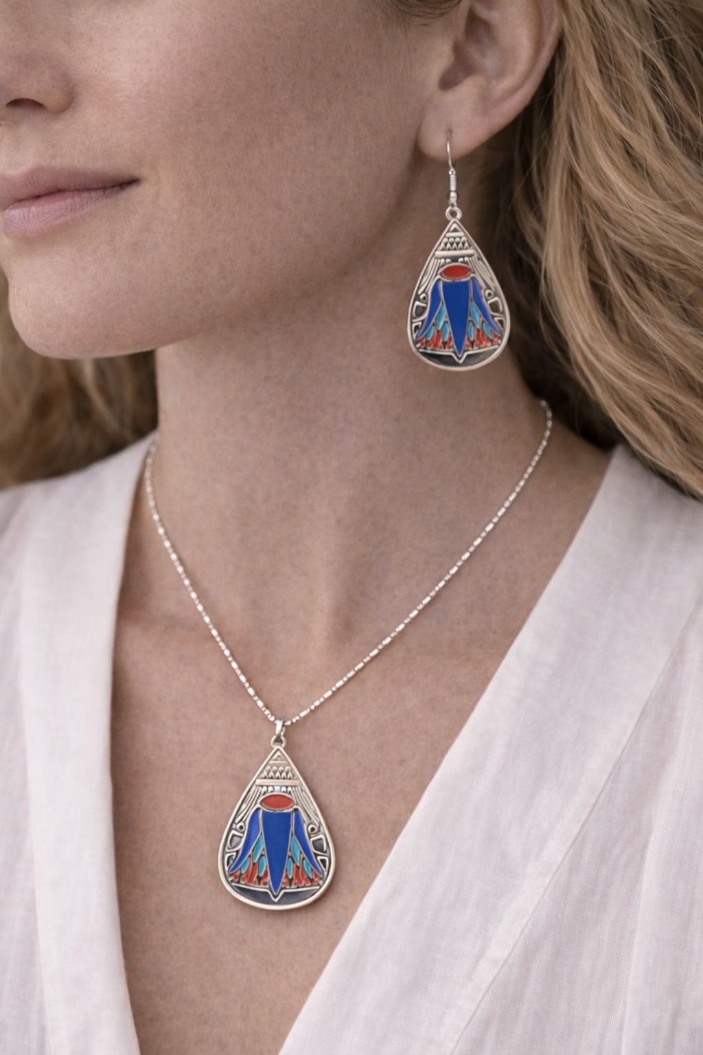 Lotus silver earrings