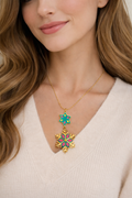 Snow flake Christmas 2 layers necklace