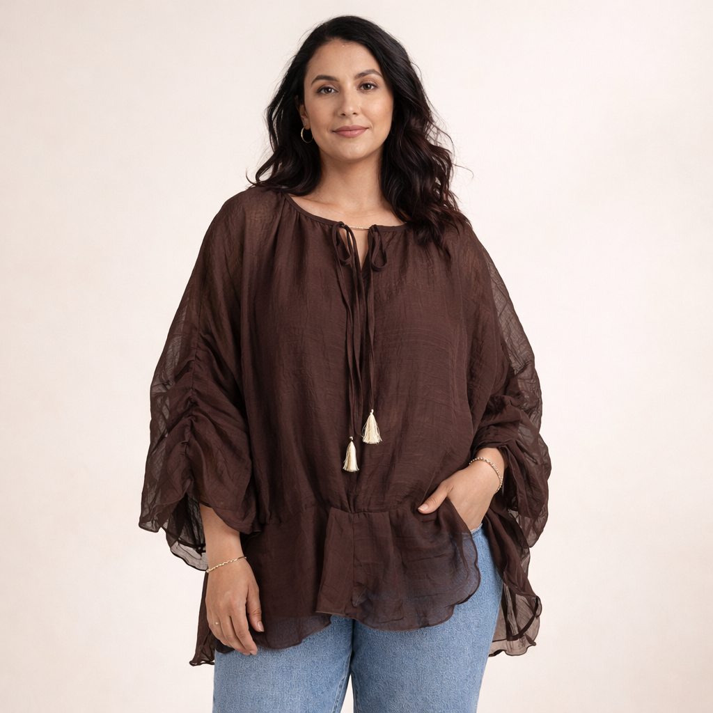 Chiffon Top - Brown