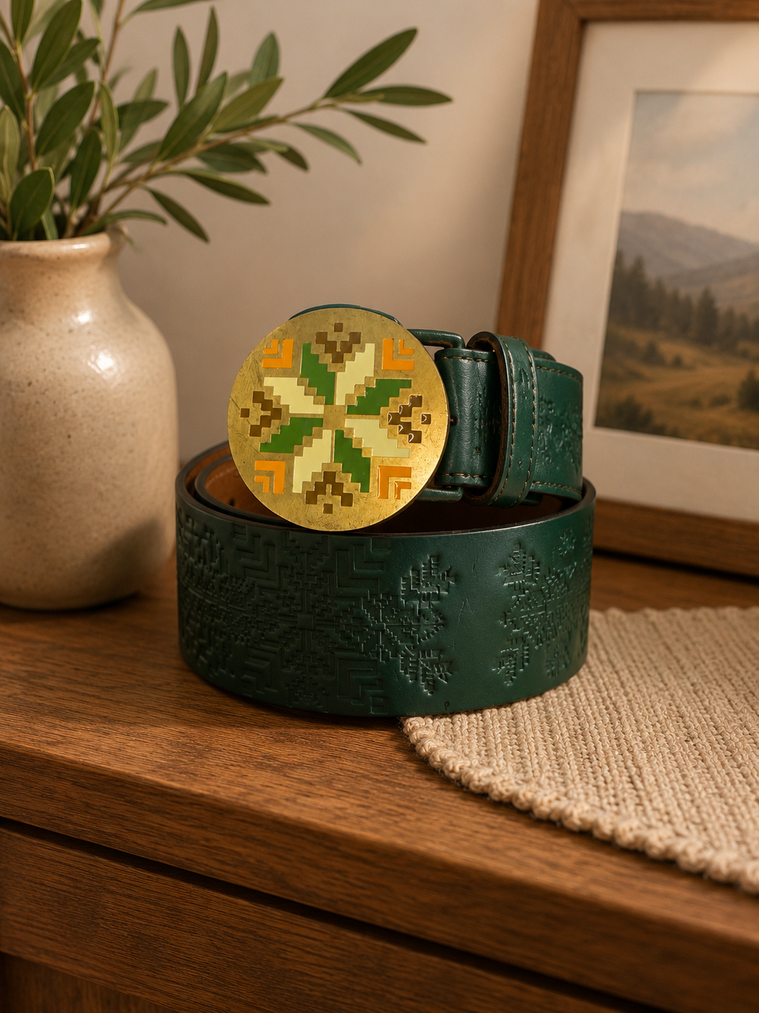 Wide leather Belt