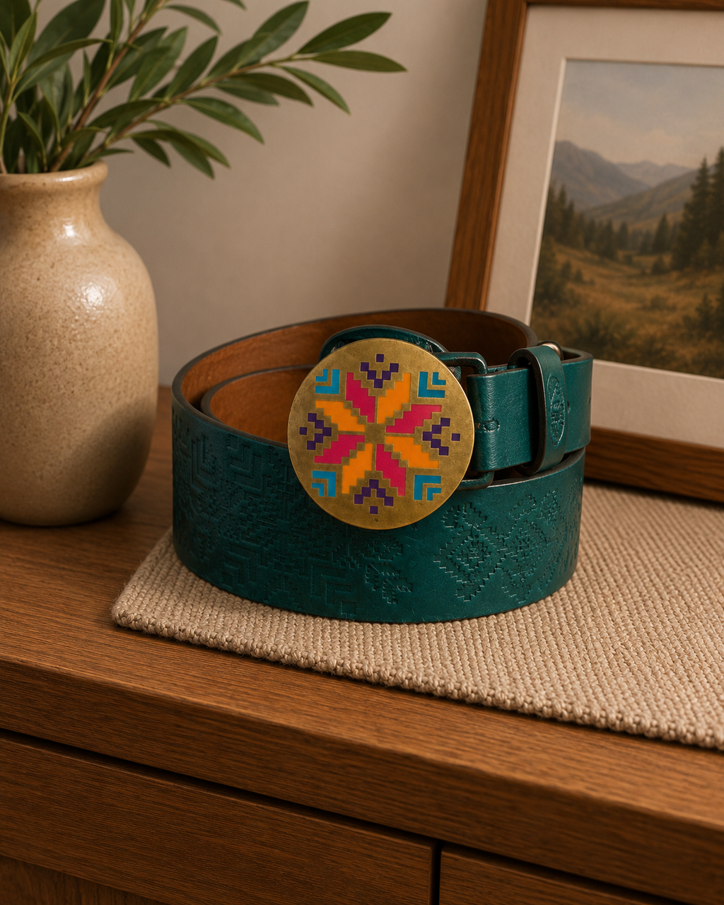 Wide leather Belt