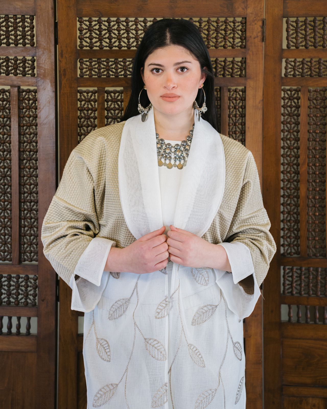 Beige embroidery Kaftan