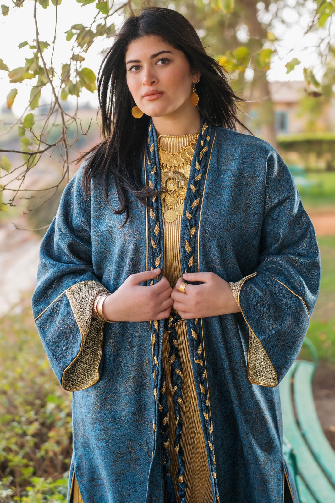 Blue Braided Kaftan