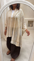 Handmade Talli Shawl- White/Gold