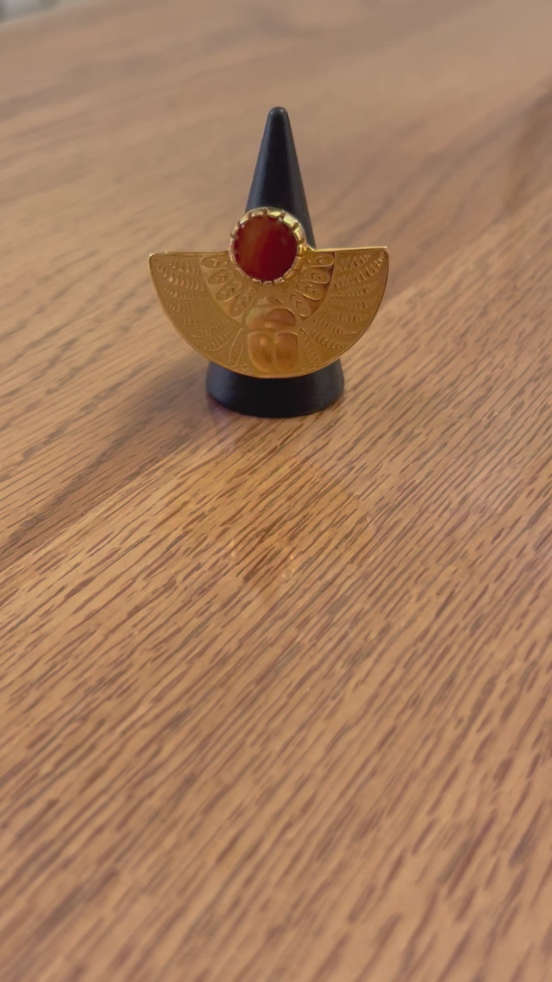 Isis gold plated ring with stone