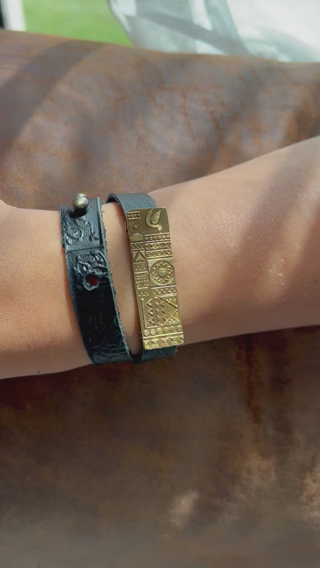 Arabic & pharaonic design leather bracelets