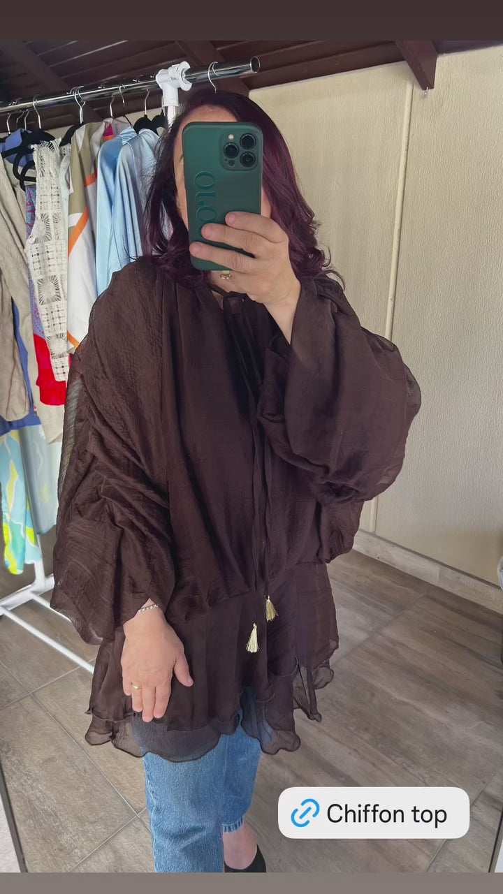 Chiffon Top - Brown