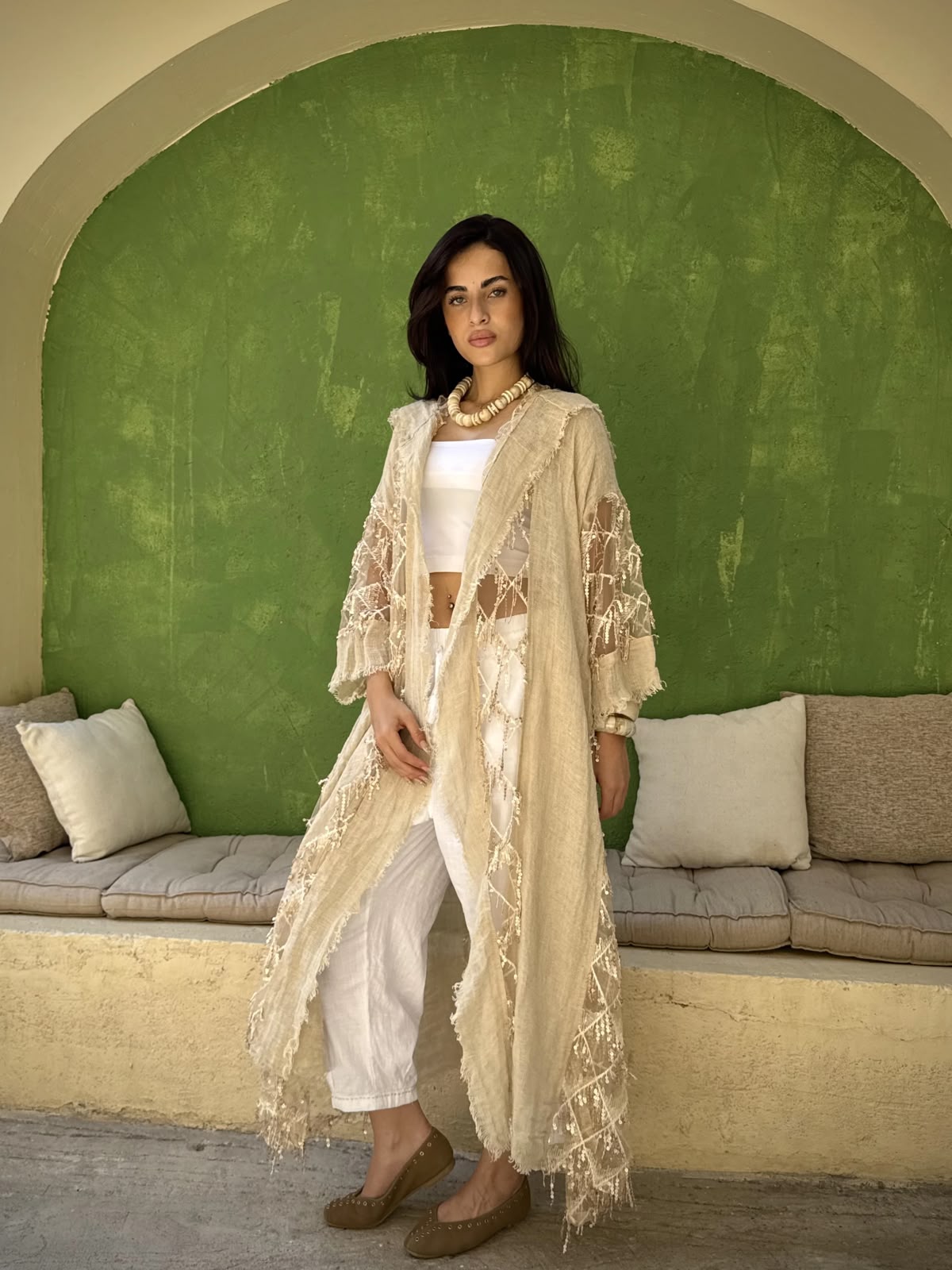 Sequin Diamond Kimono