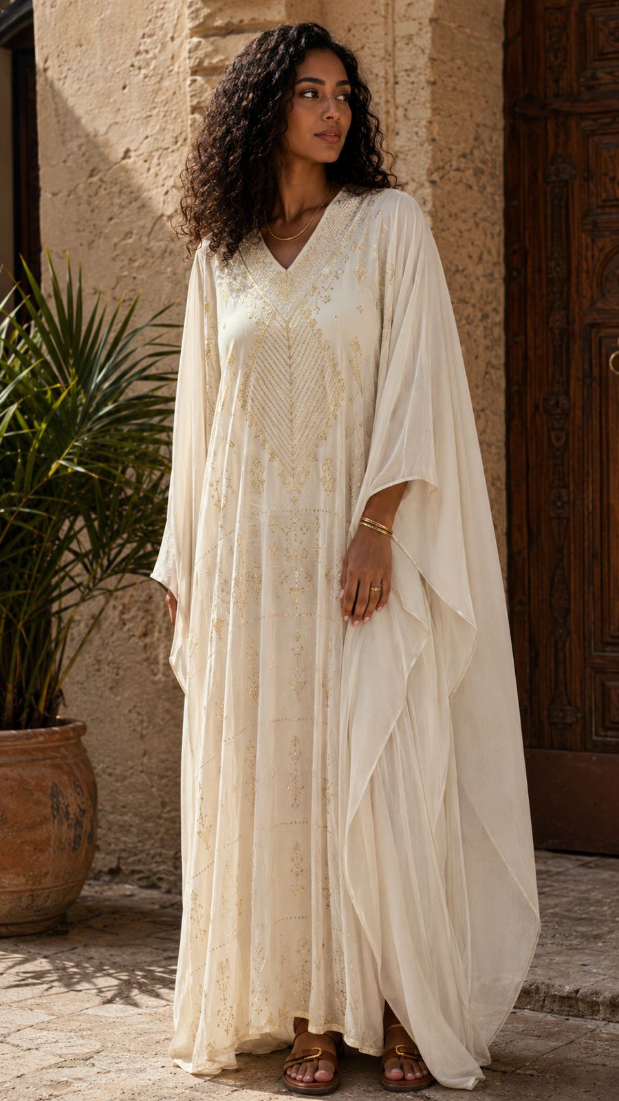 Handmade Talli Dress- White&Gold